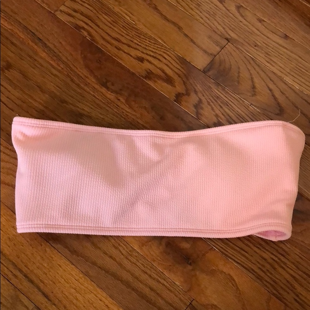 pink bandeau bikini top from shein
